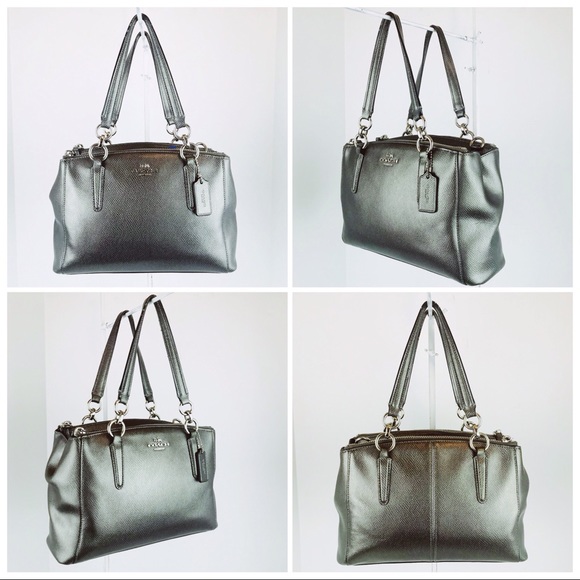 Coach Handbags - Coach Metallic Leather Stanton Carryall 26 Zip Bag